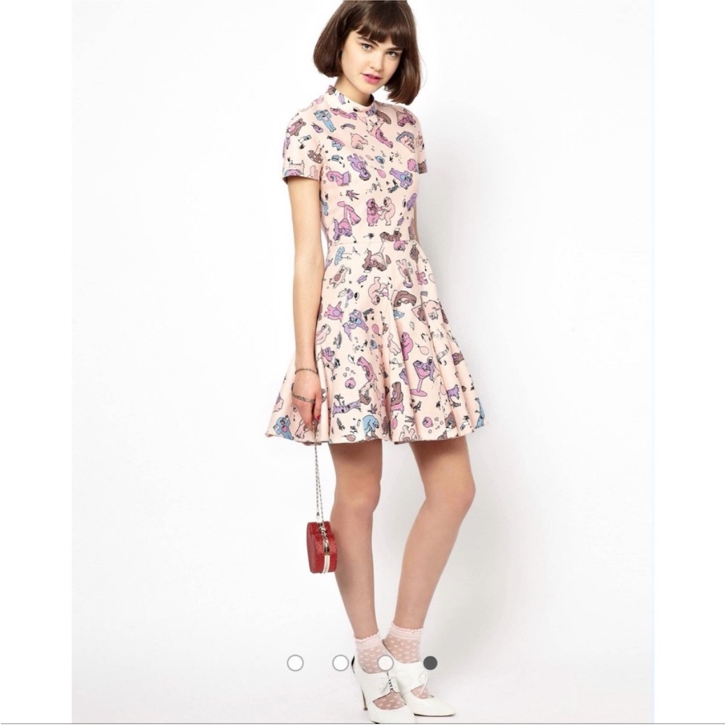 Antipodium Cry Baby Mini Dress In Pink Picnic Pint Full Skirt Womenâs 10 Us